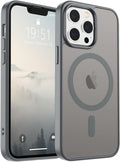 SUPFINE Magnetic for iPhone 13 Pro Max Case (Compatible with MagSafe) (Military Grade Drop Protection) Slim Translucent Matte Shockproof with Anti-Fingerprint Phone Case,Gray