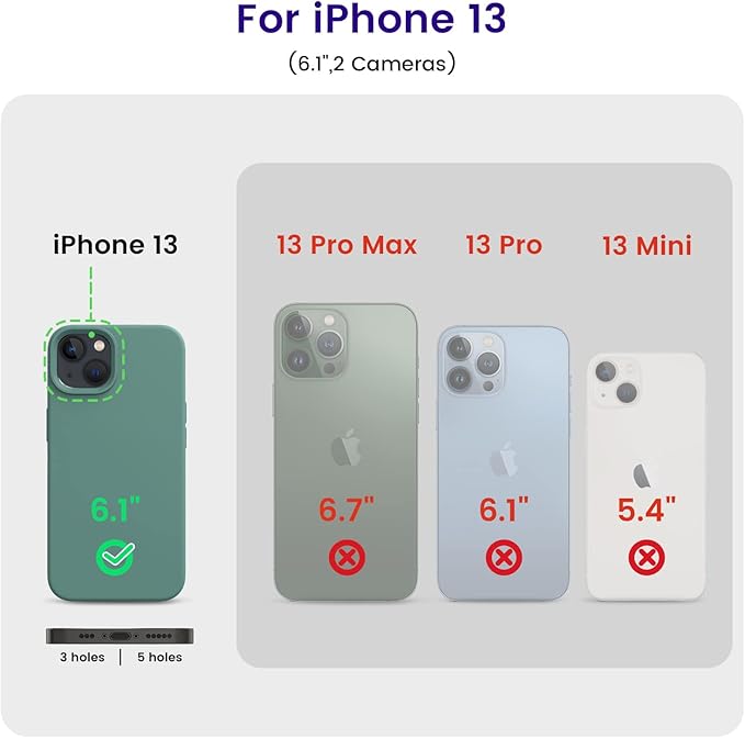 OTOFLY Designed for iPhone 13 Case, Silicone Shockproof Slim Thin Phone Case for iPhone 13 6.1 inch Midnight Green
