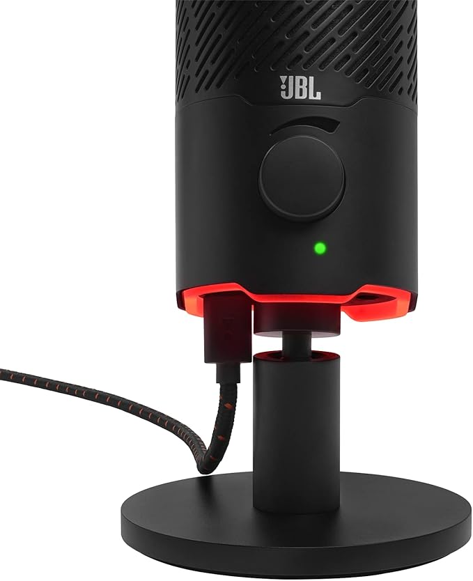 JBL Quantum Stream: Dual Pattern Premium USB Microphone for Streaming, Recording and Gaming, Voice Monitoring with Easy Volume Control, Universal mounting (Black)