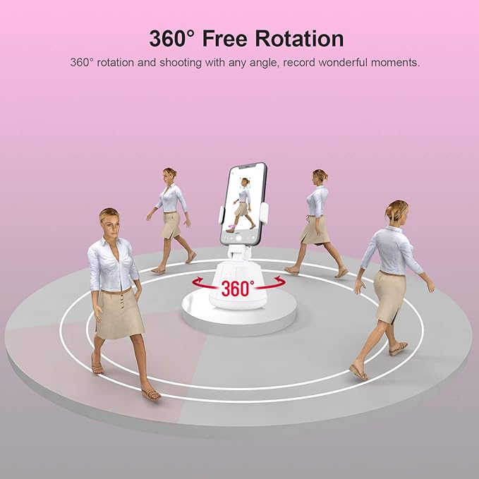 Smartphones Gimbal Stabilizer, 360° Rotation Smart Tracking Holder, Face Object Shooting Selfie Stick Mount for Tripod, Suit for Photographing Vlog Videos Shooting (White)