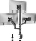 WALI Triple Monitor Mount for 13-27 inch Screens, Taller 3 Monitor Desk Mount, up to 19.8lbs, 31.9 inch Height Max, Adjustable Triple Monitors Stand, VESA 75/100mm (GSDM003S), Black