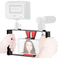 FocusFoto Smartphone Video Rig Camera Cage Mount Holder Stabilizer Handle Grip for 4~7 inch Mobile Cell Phone iPhone Filmmaking Professional Videomaker for iPhone Xs Max X 8 Plus Huawei P20 mate20 PRO