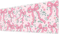 Pink Bow Gaming Mouse Pad Large Desk Mat Extended Keyboard Mouse Pad Anime Mousepad with Non-Slip Base and Stitched Edge Mouse Mat Desk Pad 31.5 x 11.8 Mouse Pads for Desk Home Office Gaming