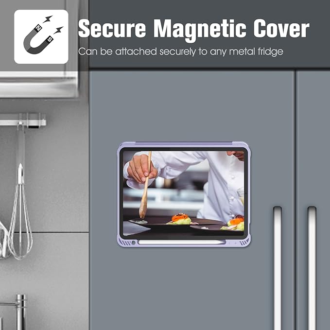 Fintie Magnetic Stand Case for iPad Air 11-inch M4/M3/M2 (2026/2025/2024), iPad Air 5th/4th Generation (2022/2020) 10.9 Inch - Multiple Angles Shockproof TPU Cover with Pencil Holder, Lilac Purple