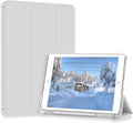Case for iPad Pro 9.7 Only(Old Model 2016), Lightweight Slim Auto Sleep/Wake Trifold Stand Smart Cover, Soft TPU Frosted Translucent Back Pencil Holder Case for iPad Pro 9.7 Inch, Gray