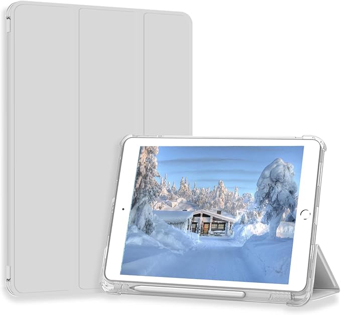 Case for iPad Pro 9.7 Only(Old Model 2016), Lightweight Slim Auto Sleep/Wake Trifold Stand Smart Cover, Soft TPU Frosted Translucent Back Pencil Holder Case for iPad Pro 9.7 Inch, Gray