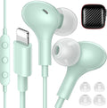 iMangoo for Apple MFi-Certified Headphones for Lightning Wired Earbuds Magnetic Ear Buds with HiFi Bass,3 Ear Tips Mic Corded Earphones for Gym, Commuting for iPhone 14 Plus 13 12 11 Pro Max Mint