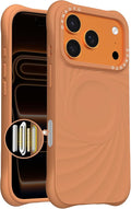 ORNARTO Vortuxe for iPhone 17 Pro Case 6.3" | 2X MIL-STD Protection | Camera Control Button | Compatible with MagSafe | Sleek Aesthetic Liquid Silicone Phone Cover | Autumn Orange