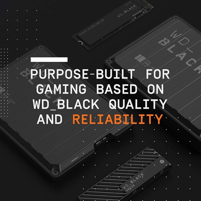 Western Digital 1TB P50 Game Drive SSD - Portable External Solid State Drive, Compatible with Playstation, Xbox, PC, & Mac, Up to 2,000 MB/s - WDBA3S0010BBK-WESN