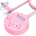 Pink 2 Prong Power Strip with USB-C, NTONPOWER 1875W/15A 2 Prong to 3 Prong Outlet Adapter, Rotating Plug,Pink Extension Cord 5 FT,3 Outlets 4 USB Port, Ideal for Old House, Vanity Desk, Office,Travel
