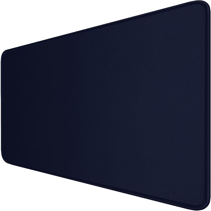 Large Gaming Mouse Pad with Stitched Edges, 47.3 X 23.6 in Desk Pad Durable Non-Slip Natural Rubber Base, Waterproof Computer Keyboard Mat for Esports Pros, Gamer, Desktop, Blue