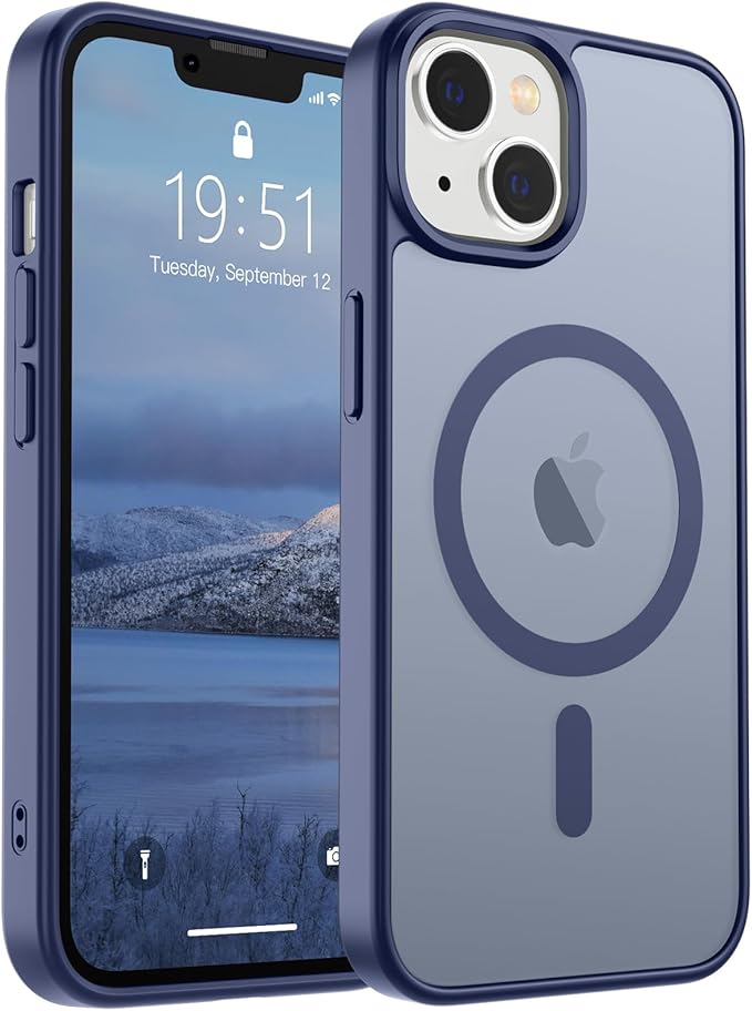 SUPFINE Magnetic for iPhone 15 Plus Case & iPhone 14 Plus Case(Compatible with MagSafe)(Military Grade Drop Protection) Slim Translucent with Anti-Fingerprint Phone Case,Lavender Gray