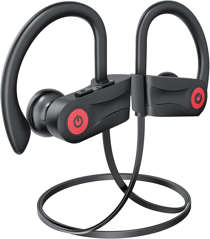Boean Bluetooth Headphones, Wireless Headphones with 16 Hours Playtime Bluetooth 5.3 Wireless Earbuds HD Stereo Sound IPX7 Waterproof Earphones AI Music Generation Workout Headset for Running Sports