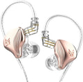 KZ ZEX Earbuds 1 electrostatic + 1 Dynamic Earphone in Ear Monitor Headphone with Detachable Cables Suitable for Audio Engineer, Musician (Rose Gold, Without Mic)