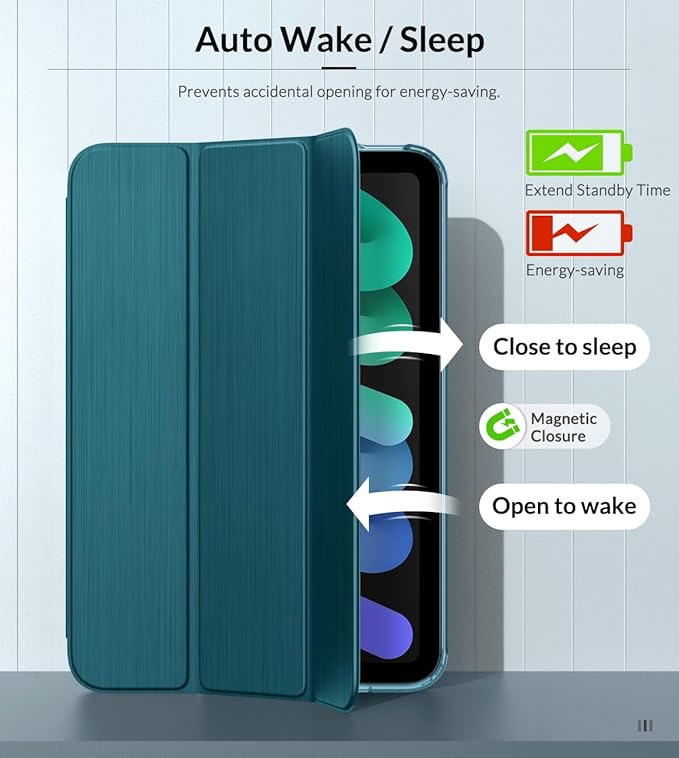 MoKo Case Fit New iPad mini 7 (A17 Pro) 2024, iPad mini 6th Generation Case 2021 (8.3-inch), iPad mini 6 Case, Soft TPU Translucent Frosted Back Cover Case for iPad mini 7th, French Blue