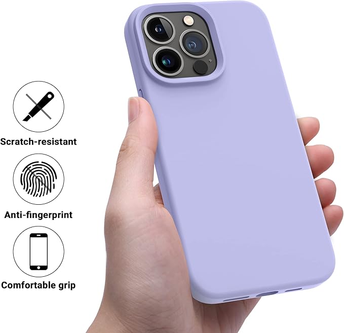 OTOFLY Designed for iPhone 14 Pro Case, Silicone Shockproof Slim Thin Phone Case for iPhone 14 Pro 6.1 inch (Light Purple)