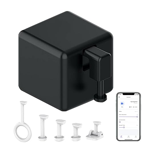 Smart Switch Button Pusher: Bluetooth Fingerbot Plus with Toolkit for Any Buttons & Switches, App Control, No Wiring Switch Bot Button, Add a Blutooth Hub Compatible with Alexa Google Home (Black)