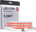 BTF-LIGHTING FCOB COB FOB LED Strip Lights 5V USB Powered 3.28FT 320LEDs Red Color 8mm Width Dimmable CRI 90+ with 3M Tape Flexible High Density for 3D Printer TV Backlight PC DIY Decor