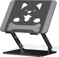 Aoviho Laptop Stand for Desk-Adjustable, Foldable, Portable, Ergonomic Aluminum Notebook Riser with Unique Puppy Cooling Vent, Desk Gift for 10"-17.3" Devices Mac, Dell, HP, Lenovo, Samsung, Black
