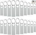 20 Pack 8GB USB Flash Drive with Keychains, Wooolken Sleek Metal USB 2.0 Thumb Drives Memory Stick for PC Laptop Computer(Sliver)