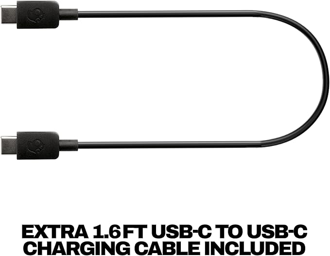 Skullcandy Hesh ANC Wireless Over-Ear Bluetooth Headphones with Extra USB-C Charging Cable, Active Noise Canceling, 22 Hrs Battery, Foldable Lightweight Design, Microphone iPhone Android - True Black