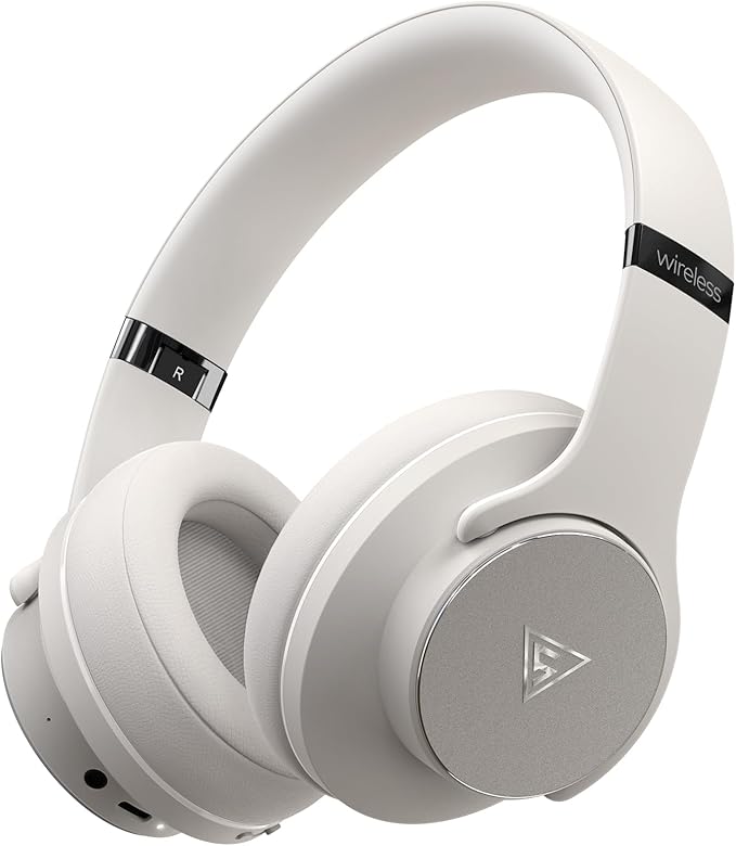 DOQAUS Bluetooth Headphones Over the Ear Wireless with 90H Playtime & 3 EQ Modes, HiFi Deep Bass, Premium Memory Foam & Mic for Travel, Home and Commuting