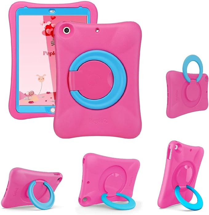 Kids Case for iPad, Shockproof Cover for 10.5” iPad Air 3rd Generation (2019), Lightweight Full Body Protective Case with Foldable Handle/Stand (Pink+Blue)