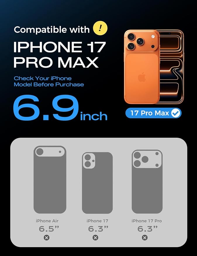 MAGIC JOHN for iPhone 17 Pro Case [Camera Control Button] [Compatible with MagSafe] Scratch-Resistant Cover, Military-Grade Shockproof, Magnetic Phone Case for iPhone 17 Pro, Clear