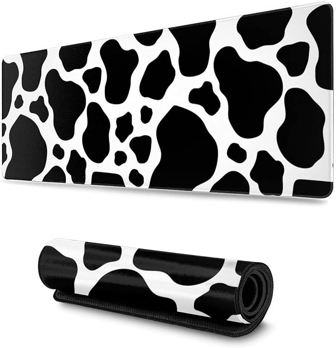 Cow Print Skin Gaming Mouse Pad Large XL Long Extended Pads Big Mousepad Keyboard Mouse Mat Desk Pad Home Office Decor Accessories for Computer Pc Laptop
