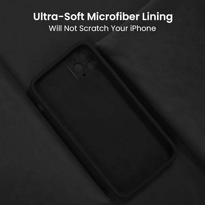 FireNova Designed for iPhone 14 Pro Max Case, Silicone Upgraded [Camera Protection] Case, Soft Anti-Scratch Microfiber Lining Inside, 6.7 inch, Black