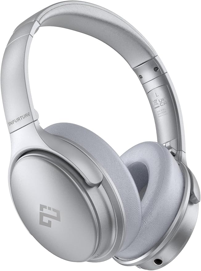 INFURTURE Over Ear Headphones Active Noise Cancelling Headphones,H1 Bluetooth Headphones, Deep Bass Headset, Low Latency, 90H Playtime, Foldable Headphone for Sport Running Cool Gadgets Gift