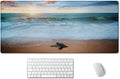 SSOIU Extended Gaming Mouse Pad - Non-Slip Water-Resistant Rubber Base Computer Keyboard Mouse Mat, 35.5 x 15.7-inch XX-Large Desk Mat, Ideal Partner for Work & Game, Turtle Shore