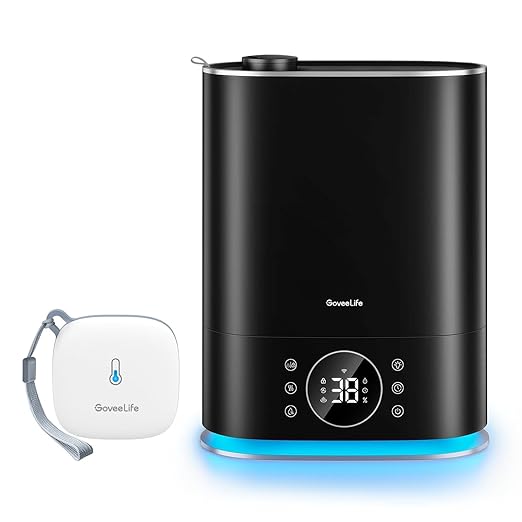 GoveeLife Smart Hygrometer Thermometer, WiFi Temperature Monitor H5179, GoveeLife Smart Humidifiers for Bedroom, Warm and Cool Mist Humidifier for Large Room H7143