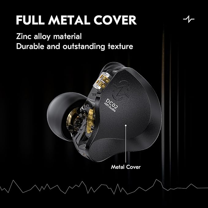 CCZ DC02 USB C Earbuds Wired with Microphone, Dual Magnetic Circuit DD IEM Earbuds,in Ear Type C Headphones with mic, Powerful Bass, Lightweight, Type-C Wired Earphones with Tangle-Free Flat Cable