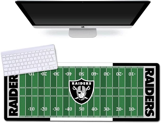 Large Gaming Mouse Pad, Mousepad with Non-Slip Rubber Base for Laptop Computer Desktop Keyboard,Football Fans Boy Husband Gift Black Design Mat