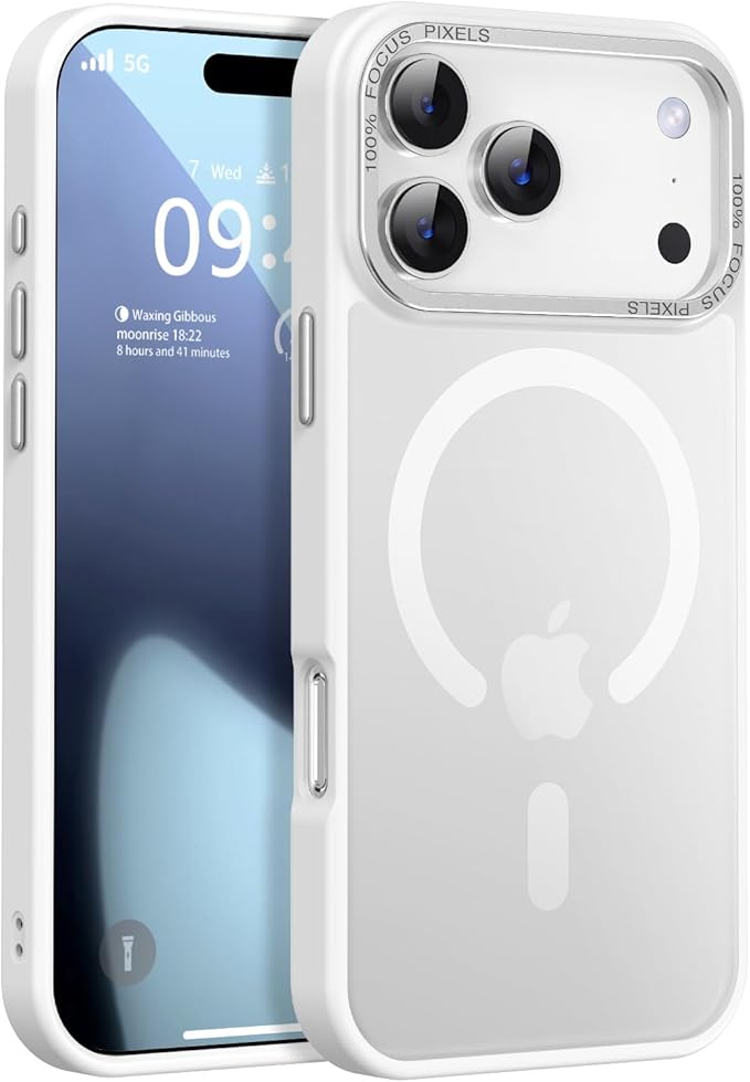 Newfuture Magnetic for iPhone 17 Pro Max Case [Compatible with Magsafe] [Military Grade Drop Protection] Translucent Matte Anti-Scratch Shockproof Protective Phone Cover 6.9 Inch, Frosted White