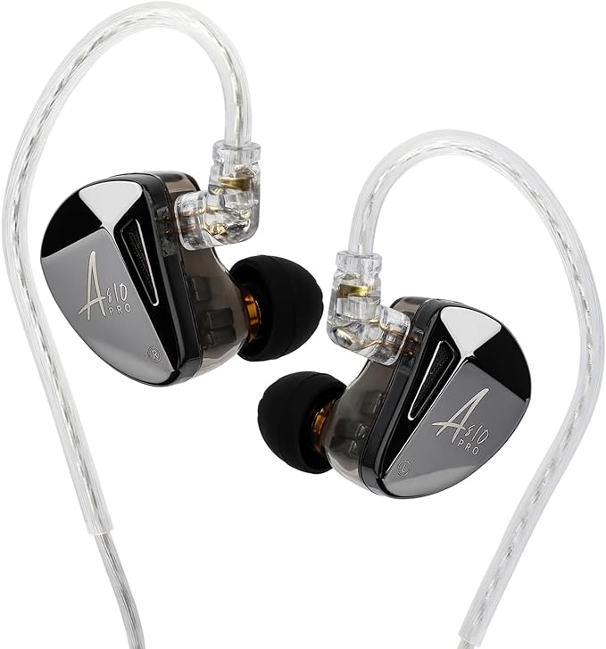 Linsoul x KZ AS10 PRO 5BA Wired Earbuds, HiFi in-Ear Earphones with Mirror Polygon Faceplate, 2 Pin Detachable Cable for Audiophile (Without Mic)