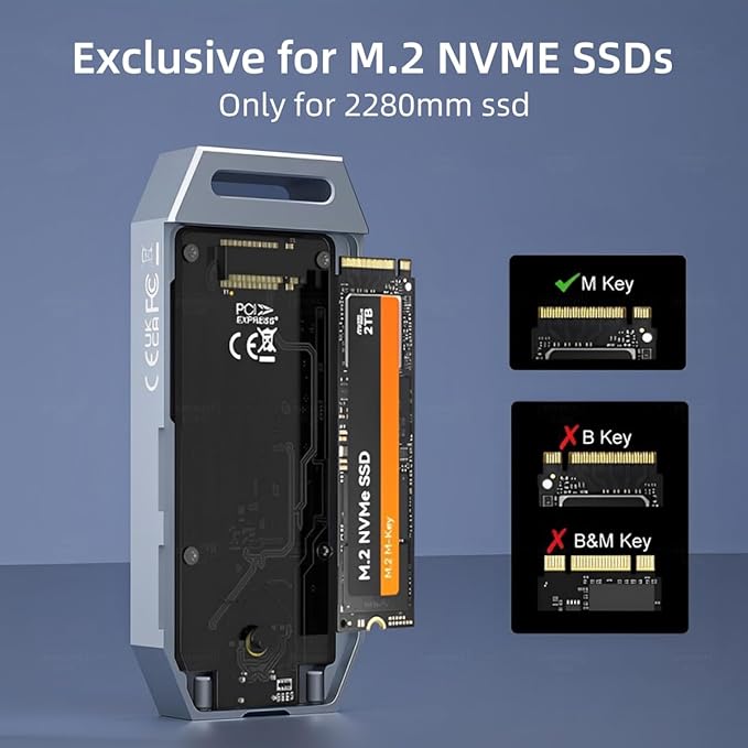 MAIWO M.2 NVMe SSD Enclosure 40Gbps, USB4 External Tool-Free NVMe Enclosure for 2280 M-Key,Compatible with Thunderbolt 4/3/USB4/USB C with Cooling Fan, Aluminum Alloy Shell ASM2464PD Chip