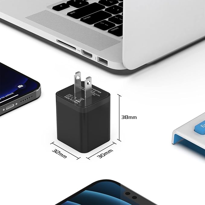 6Pack USB Wall Charger, iGENJUN 2.4A Phone Charger Dual USB Port Cube Power Plug Adapter Fast Wall Charger Block Compatible with iPhone 17/17 Pro/16/16 Pro, Samsung Galaxy, Pixel, LG, Android-Black