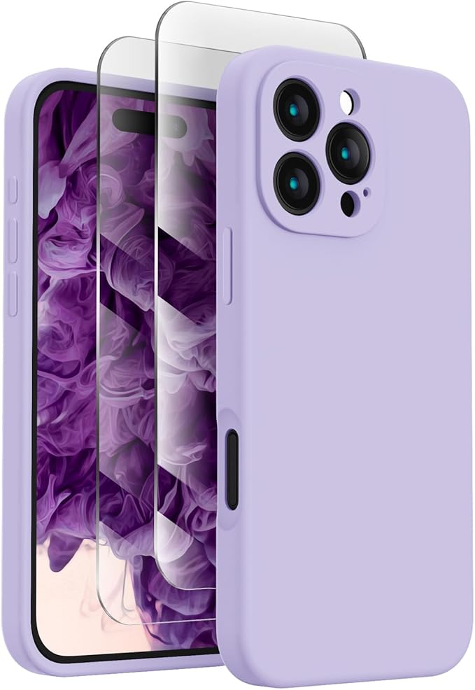 FireNova Designed for iPhone 16 Pro Case, Silicone Upgraded [Camera Protection] Phone Case, Soft Anti-Scratch Microfiber Lining Inside, 2024, Clove Purple