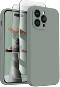 FireNova Designed for iPhone 14 Pro Max Case, Silicone Upgraded [Camera Protection] Case, Soft Anti-Scratch Microfiber Lining Inside, 6.7 inch, Calke Green
