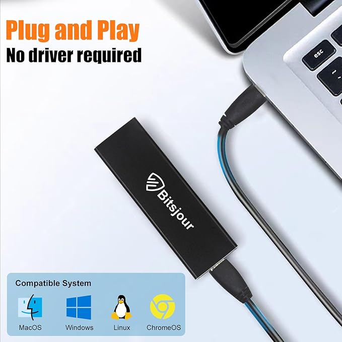 MacBook Air 2012 SSD Enclosure 7+17 pin, 5Gbps USB 3.0 External Portable Case for Mid 2012 A1465/A1466 Hard Drive