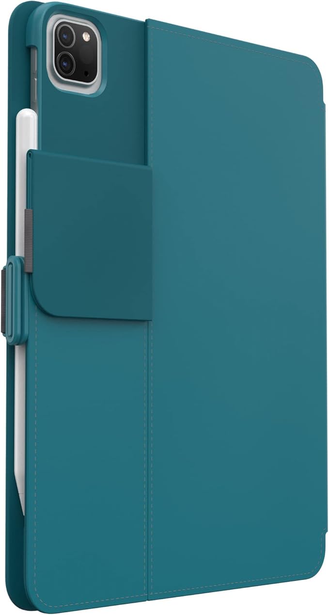 Speck Products Balance Folio Case iPad Air (2022)/ (2020), 11-inch iPad Pro, iPad Pro 11-in. (2nd Generation), iPad Pro 11-inch (2021), Deep Sea Teal/Cloudy Grey/White