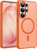 TOCOL for Samsung Galaxy S26 Ultra Case, Built-in Magnetic Ring, Drop Protection, Slim Translucent Matte Phone Case for Galaxy S26 Ultra 6.9 inch (Orange)