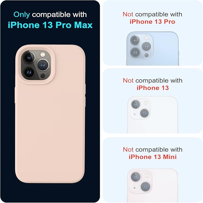 OTOFLY Designed for iPhone 13 Pro Max Case, Silicone Shockproof Slim Thin Phone Case for iPhone 13 Pro Max 6.7 inch (Pink)