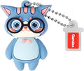 USB Flash Drives,Waterproof Silicone USB2.0 High Speed Thumb Memory Stick Pen Date Storage Pendrive U Disk (64GB,Blue Cat)