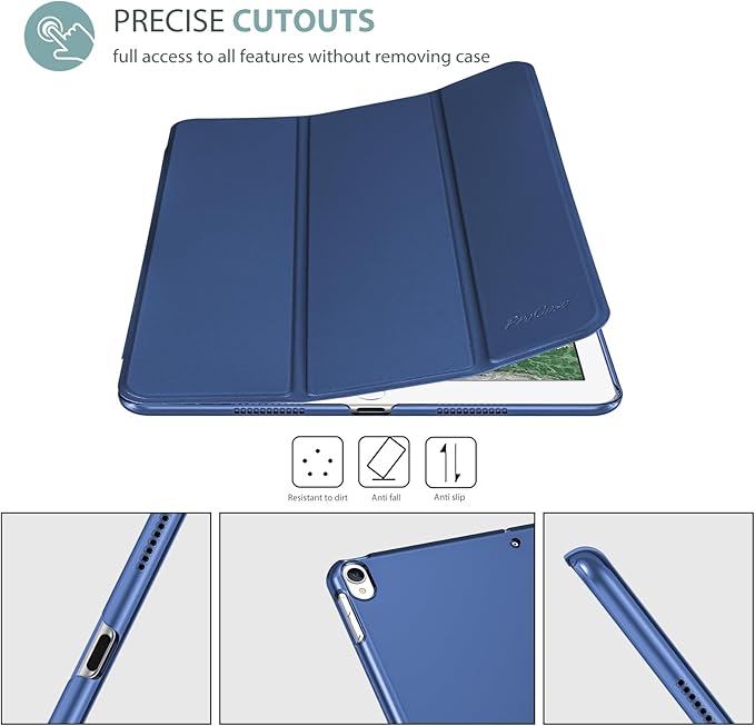 ProCase Smart Case for 10.5” iPad Air 3rd Generation 2019 / iPad Pro 2017, Slim Stand Cover with Translucent Frosted Back for iPad Air 3 -Darkblue