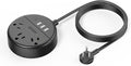 10ft Long Extension Cord Power Strip with USB Ports, NTONPOWER Flat Plug Power Strip with 3 Outlet 4 USB(1 USB C), Wall Mount Charging Station for Home Office, Dorm Room, Travel, ETL Listed, Black
