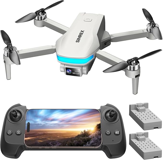 SIMREX 4K FPV Drone with Brushless Motor for Beginners & Teens — 40-Min Flight, Optical Flow Positioning, Gesture Control & VR Mode, Foldable Camera Drone Gift for Kids Ages 8+(Gray)