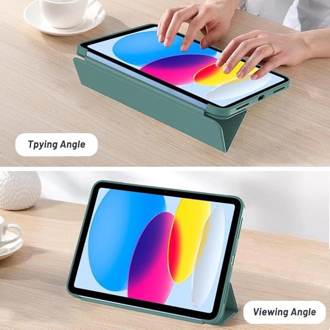Case for iPad 11-inch 11th Generation 2025 (A16) / 10.9-inch 10th Generation 2022, Slim Lightweight Durable Protective Cover with Trifold Stand, Supports Auto Wake/Sleep, Green